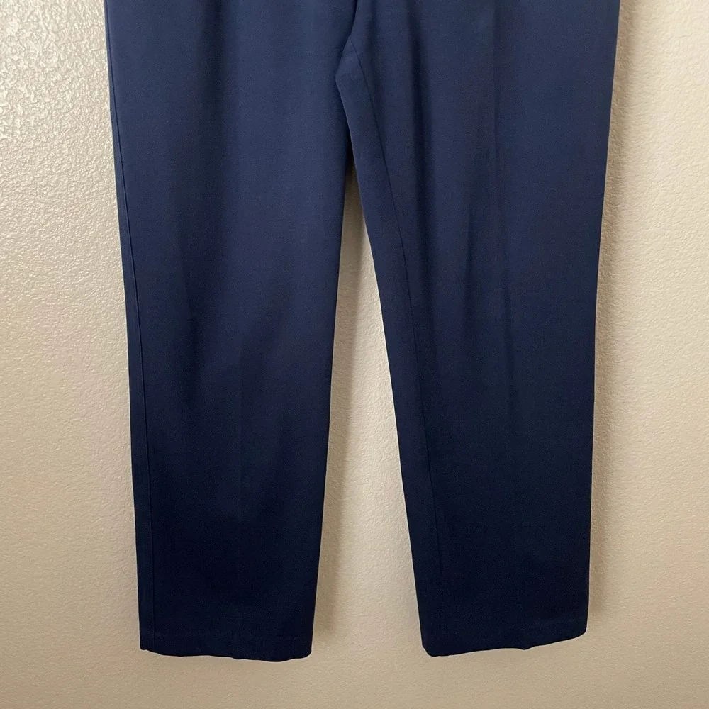 St John Sport Pants Womens Size 8 Navy Blue Straight Leg Quiet Luxury Minimalist